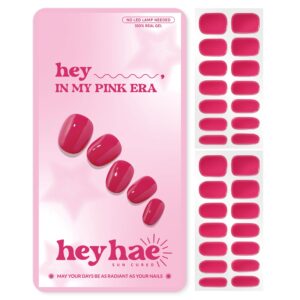 Heyhae Semi Cured Gel Nail Strips in 'Hey, In My Pink Era' offer premium imported quality for vibrant nails. Available at Curat Cart.