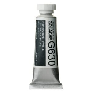 Holbein Artists' Gouache Permanent White, a premium import favored by artists, available at Curat Cart for vibrant creations.