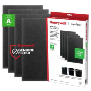 100% Genuine Honeywell air purifier pre-filter kit for enhanced air quality, includes four filters for lasting performance.