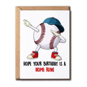 Celebrate with the premium imported 'Hope Your Birthday Is A Home Run' card from Curat Cart, perfect for baseball fans.