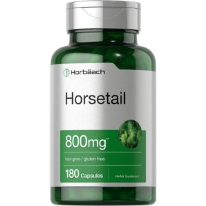 Horbäach Horsetail Supplement, 800mg, 180 capsules, premium import for health enthusiasts at Curat Cart.