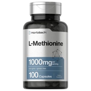 Horbäach L-Methionine Supplement, a premium imported choice with 100 capsules, 1000mg per serving, available at Curat Cart.