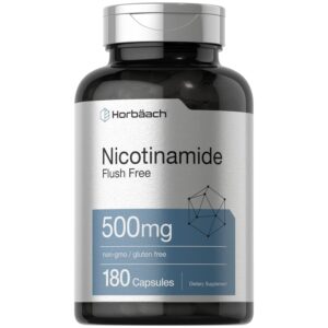 Horbäach Nicotinamide 500mg offers flush-free support in 180 capsules. Premium imported dietary supplement at Curat Cart.