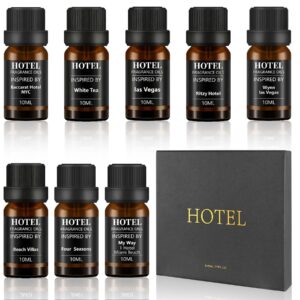 Discover the premium imported Hotel Collection Essential Oil Gift Set by Curat Cart, featuring eight exquisite fragrances for a luxurious ambiance.