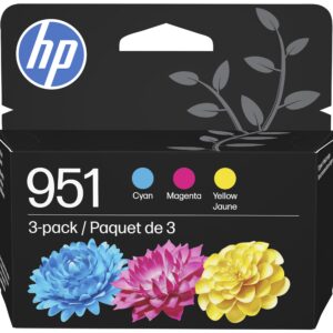 Premium imported HP 951 Ink Cartridges 3 pack with vibrant Cyan, Magenta, and Yellow for exceptional printing. Available at Curat Cart.