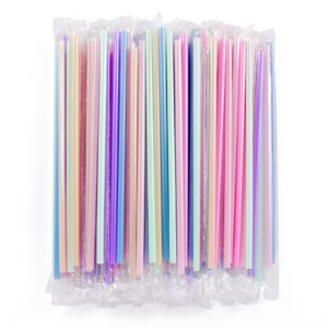 Premium imported disposable plastic drinking straws in vibrant colors, perfect for parties and events. Available at Curat Cart.