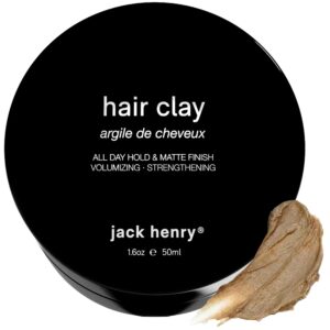 Jack Henry Hair Clay for Men, a premium imported styling product for all-day hold and matte finish, available at Curat Cart.