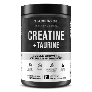 Discover Jacked Factory Creatine Taurine, a premium import for muscle growth and hydration, available at Curat Cart.