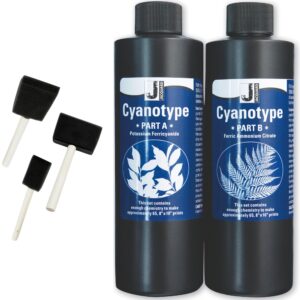 Jacquard Cyanotype Kit – 2-Part Sensitizer Set for Sun Printing on Paper & Fabric – Create Photographic Blueprints & Prussian Blue Art Prints