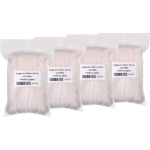 Authentic Japanese Organic Cotton Sliver in convenient packs, perfect for crafting and textiles. High-quality, 100% genuine product.