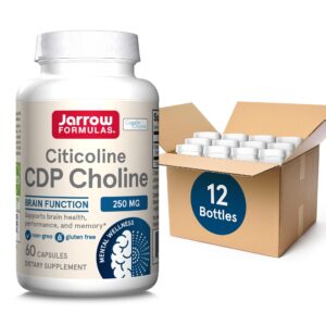 Jarrow Formulas Citicoline CDP Choline 250 mg in a bottle, 60 capsules, supports brain health. Available at CuratCart, India.