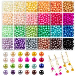 Discover 100% Genuine JHYlilia pearl beads for crafts, featuring vibrant colors in neatly arranged trays for creative projects.