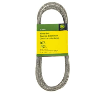 Premium imported John Deere Flat Belt, 42-inch mower drive belt, available at Curat Cart for enhanced lawn care performance.