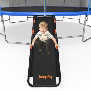 Premium imported Jumpfly Trampoline Slide Ladder with child enjoying a safe descent. Perfect addition to your trampoline from Curat Cart.
