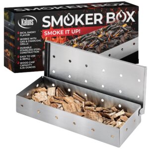 Kaluns Stainless Steel Smoker Box delivers rich, smoky flavor. Premium import available at Curat Cart for grilling enthusiasts.