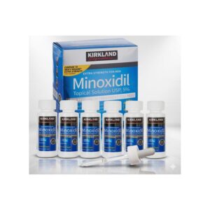 Kirkland Minoxidil Hair Regrowth Treatment, premium import for men, available at Curat Cart. Effective topical solution for hair loss.