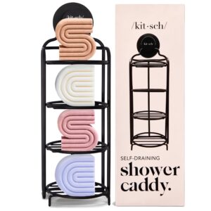 Discover the Kitsch Hanging Shower Caddy, featuring a modern design and self-draining feature for genuine convenience.