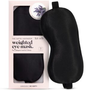 Discover the Kitsch Weighted Satin Sleep Mask, designed for restful sleep with soothing lavender essence. 100% authentic product.