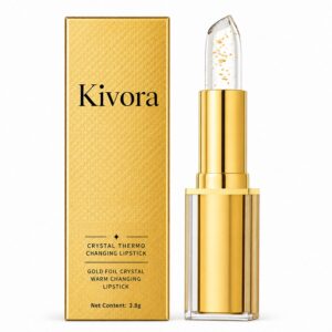 Discover Kivora Lipstick for Mature Lips, a premium import featuring crystal thermo-changing technology, available at Curat Cart.