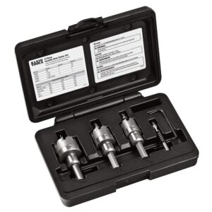 100% genuine Klein Tools heavy duty hole saw kit with multiple sizes, securely housed in a durable case for easy transport.