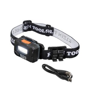 Discover the Klein Tools Rechargeable Headlamp, 100% genuine and perfect for hands-free lighting needs. Includes USB charger.