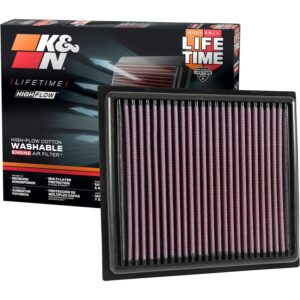 Discover the K&N High-Flow Engine Air Filter, a 100% genuine, washable filter designed for superior performance and longevity.