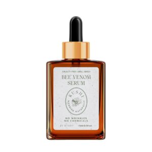 KUSHI Bee Venom Face Serum, a premium imported product from Curat Cart, promises no wrinkles and no chemicals for youthful skin.