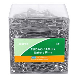 Premium imported large safety pins in nickel-plated steel, 200 pieces, available at Curat Cart for versatile use.