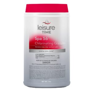 Leisure Time Spa Chlorinating Granules, a premium import for maintaining clean, clear spa water, available at Curat Cart.