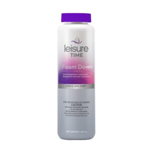 Leisure Time Foam Down, a premium imported foam suppressant for hot water applications, available at Curat Cart.