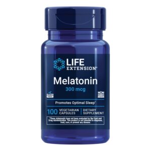Life Extension Melatonin Sleep Support offers 300 mcg in 100 vegetarian capsules. A premium import for optimal sleep from Curat Cart.