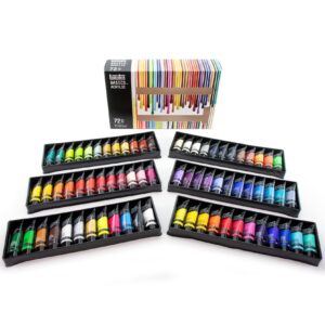 Explore the authentic Liquitex BASICS Acrylic Paint Set with 72 vibrant colors, perfect for artists of all levels.