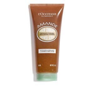 L'Occitane Almond Shower Scrub offers premium imported cleansing and exfoliating benefits, available at Curat Cart.