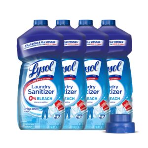 Premium imported Lysol Laundry Sanitizer liquid in crisp linen scent, kills 99.9% of bacteria. Available at Curat Cart.