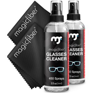 Premium imported MagicFiber Glasses Cleaner Kit includes two sprays and microfiber cloths, available at Curat Cart.