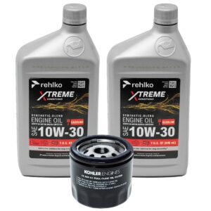 Premium imported Kohler Synthetic Blend Engine Oil in 10W-30 variant, ideal for optimal engine performance. Available at Curat Cart.