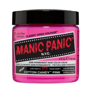 Manic Panic Cotton Candy Pink Hair Dye, a premium import from Curat Cart, perfect for vibrant, semi-permanent hair color transformation.
