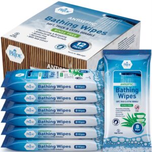 Med Pride Rinse-Free Bath Wipes, premium imported antiseptic wipes, soft and extra durable. Available at Curat Cart.