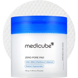 Discover authentic Medicube Zero Pore Pads, featuring AHA, BHA, and Sodium Hyaluronate for skin clarity and hydration.