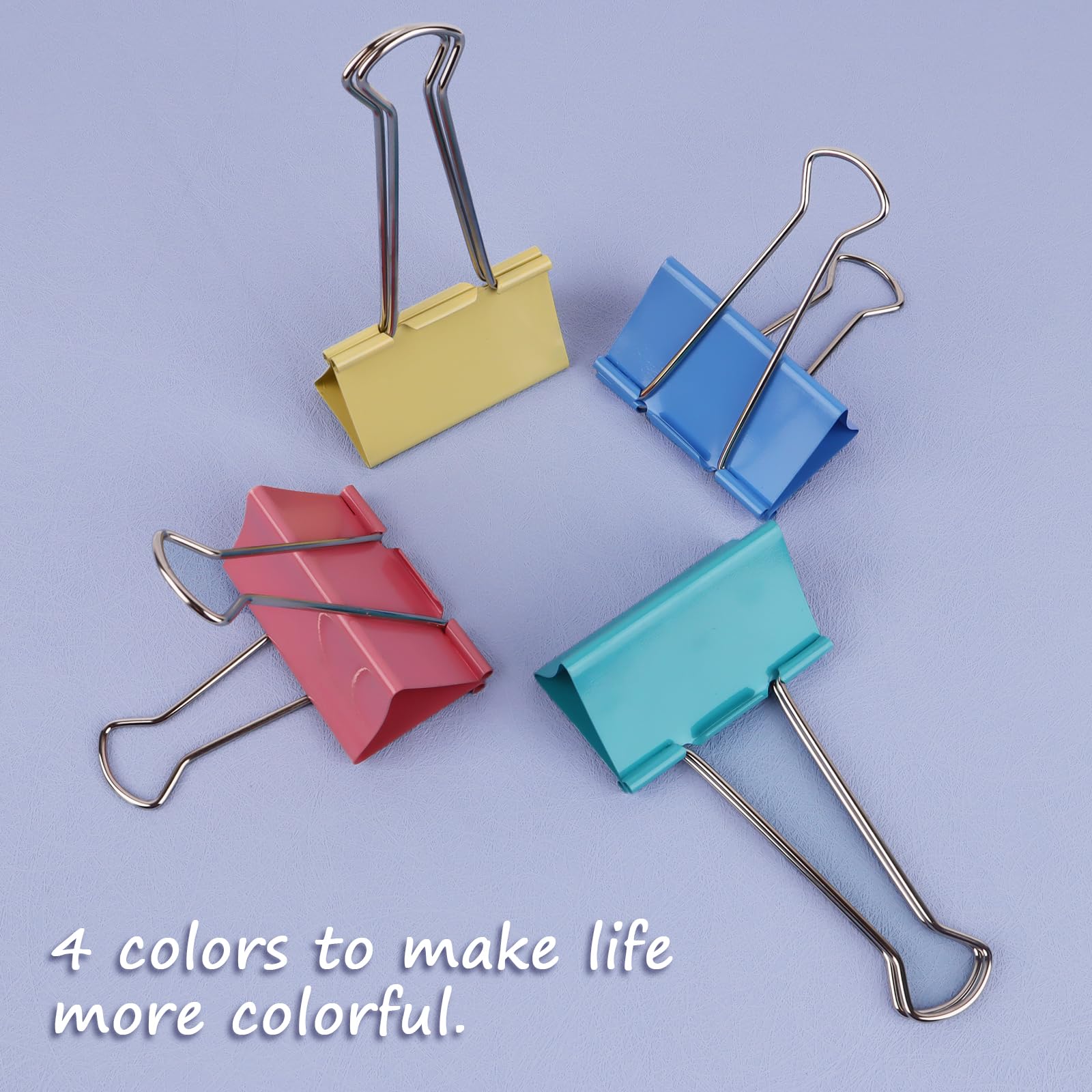 Discover premium colored binder clips in four vibrant shades, exclusively curated by Curat Cart to brighten your workspace.
