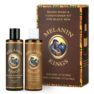 Premium imported Melanin Kings Beard Wash and Conditioner Set for Black men, available at Curat Cart. Elevate your grooming routine.