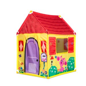 Explore the whimsical Melissa & Doug Blue's House Play Tent, a 100% genuine and vibrant toy for imaginative fun.