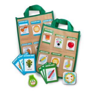 Explore with the authentic Melissa & Doug Scavenger Hunt Play Set, featuring colorful cards and bags for endless fun.