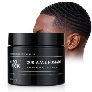 Experience premium imported Men's 360 Wave Pomade from Curat Cart for high shine and medium hold, perfect for defining waves.