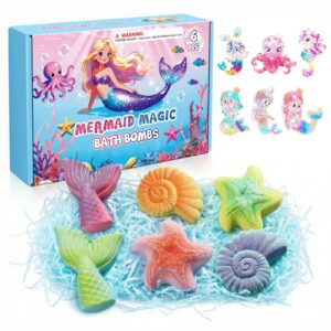 Discover premium imported Mermaid Bath Bombs with toys, featuring vibrant colors and playful designs. Available at Curat Cart.