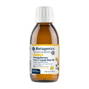Metagenics OmegaGenics EPA-DHA is a premium imported liquid fish oil supplement, offering 2400 mg for heart health. Available at Curat Cart.
