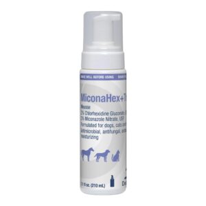Discover MiconaHex Triz Mousse, a premium imported solution for pets, combining antimicrobial and moisturizing properties. Available at Curat Cart.