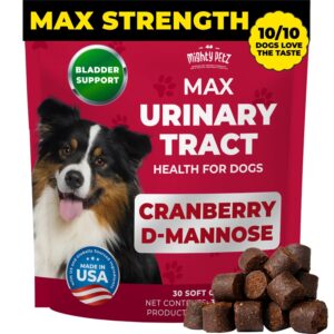 Mighty Petz Cranberry UTI Treatment offers max strength bladder support for dogs. Premium import available at Curat Cart.