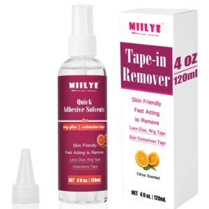 Discover MIILYE Lace Glue Remover, a premium import for quick adhesive removal, available at Curat Cart. Skin-friendly and citrus scented.