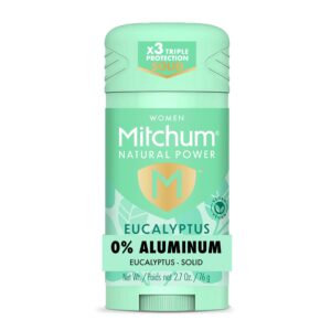 Mitchum Natural Power Deodorant offers premium imported eucalyptus scent with 0% aluminum, available at Curat Cart.